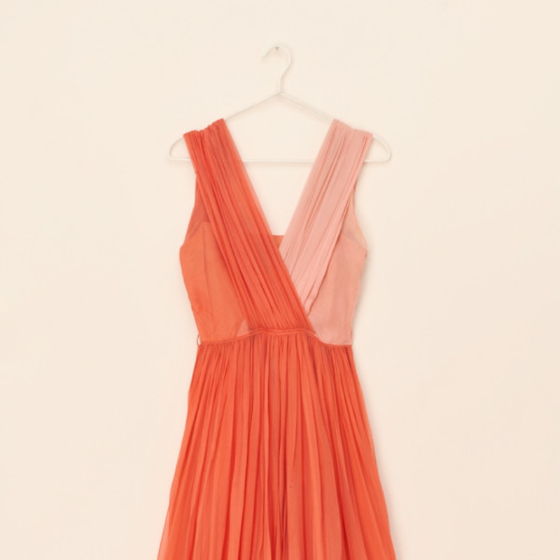Vintage Peach Colorblock Dress