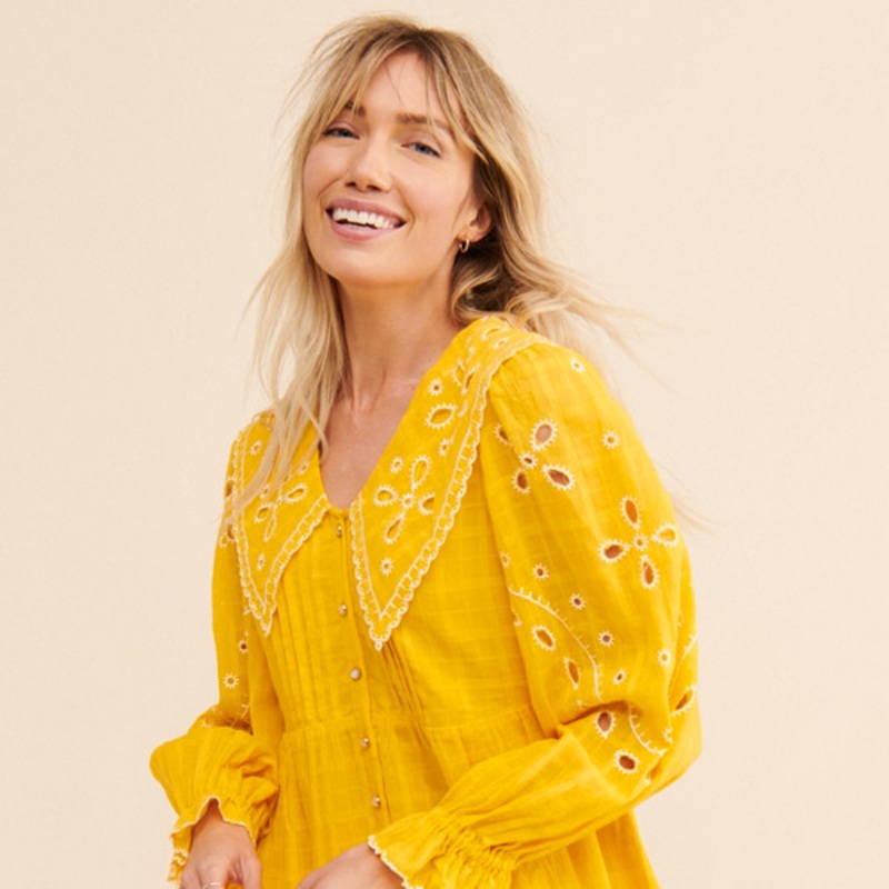 Eyelet Mini Shirtdress