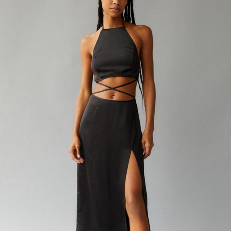 Amira Satin Midi Dress