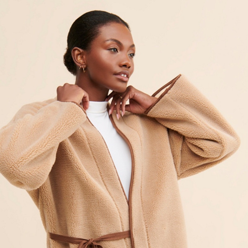 Contrast Trim Sherpa Duster