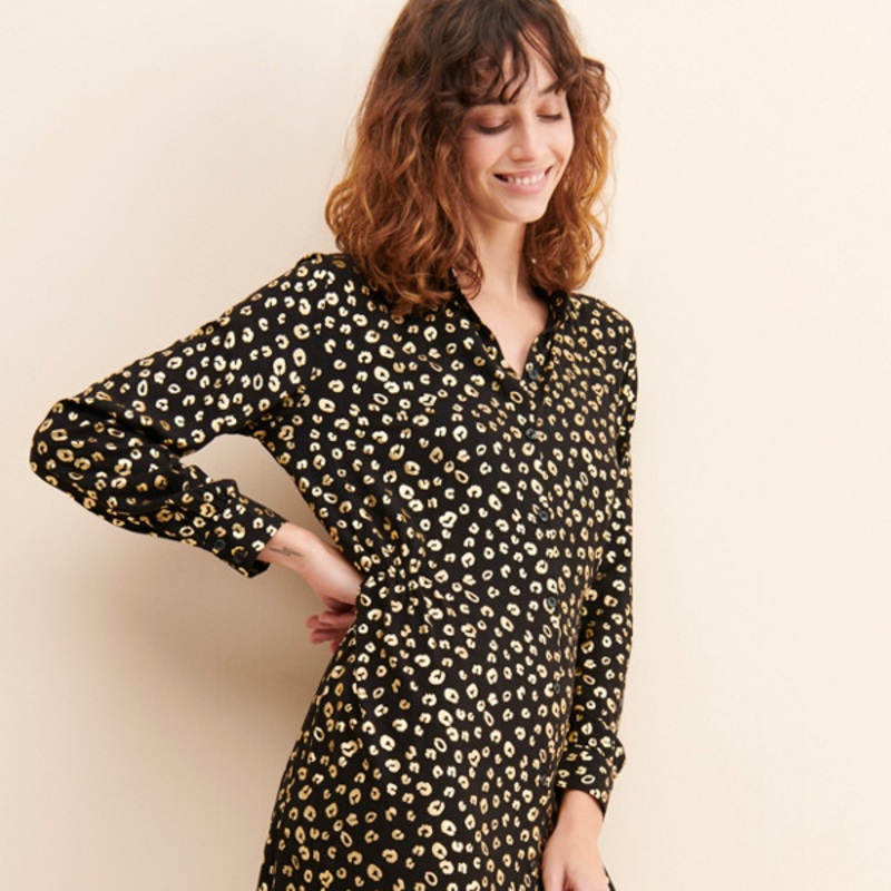 Jodie Printed Shirtdress