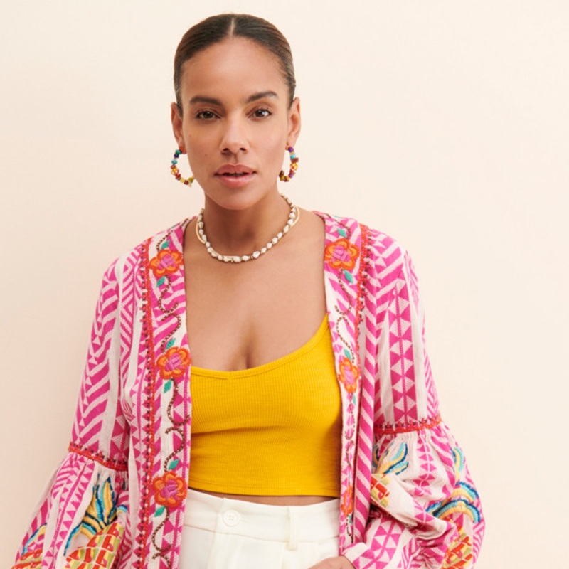 Jacquard Embroidered Duster