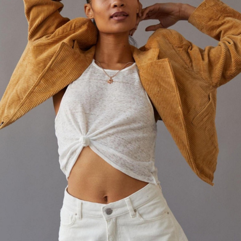 Corduroy Dipped-Waist Shorts