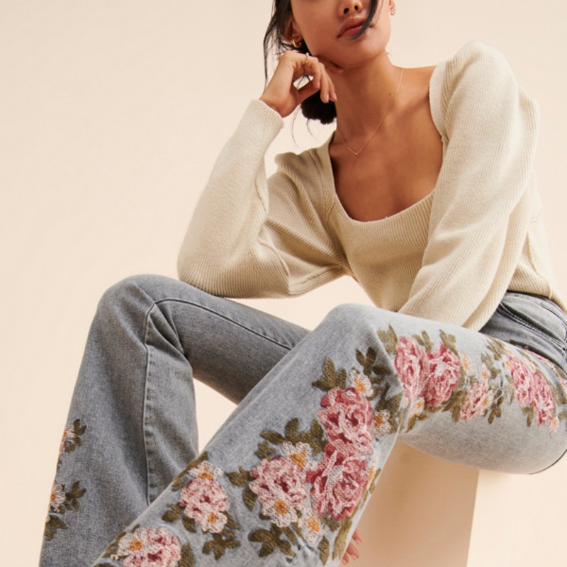 Farrah Flare Floral Jeans