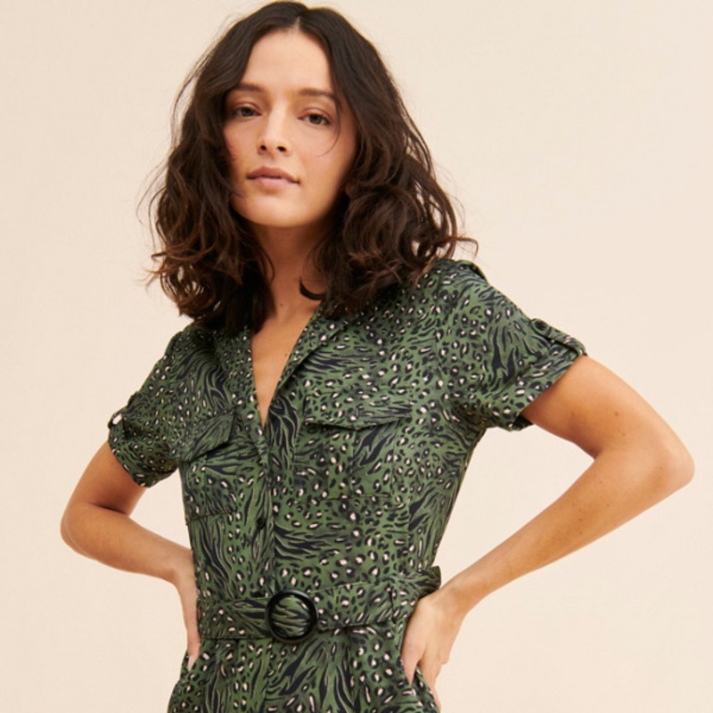 Mixed Animal Print Romper