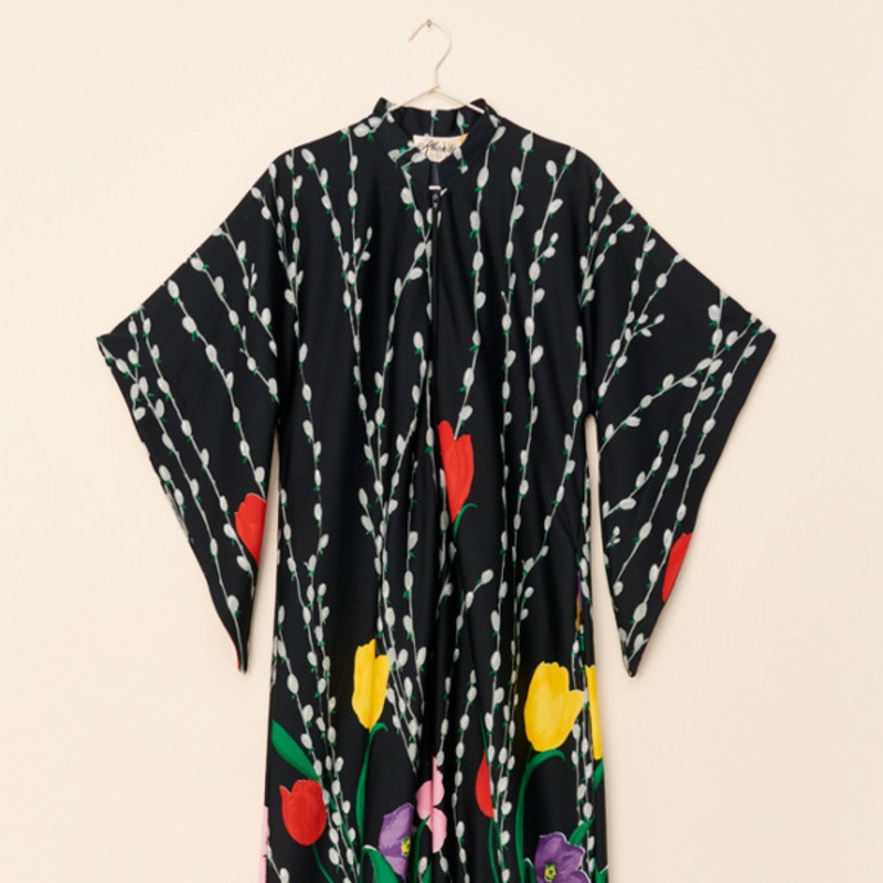 Vintage Rhapsody Floral Front Zip Dress