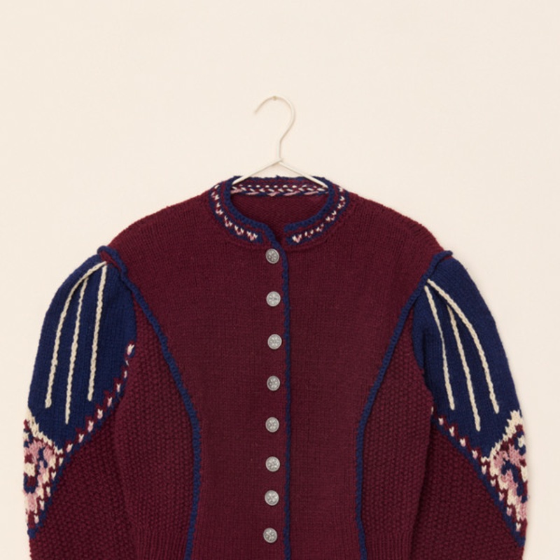 Vintage Handknit Shoulder Detail Sweater