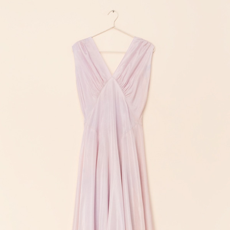 Vintage Ruched Maxi Dress