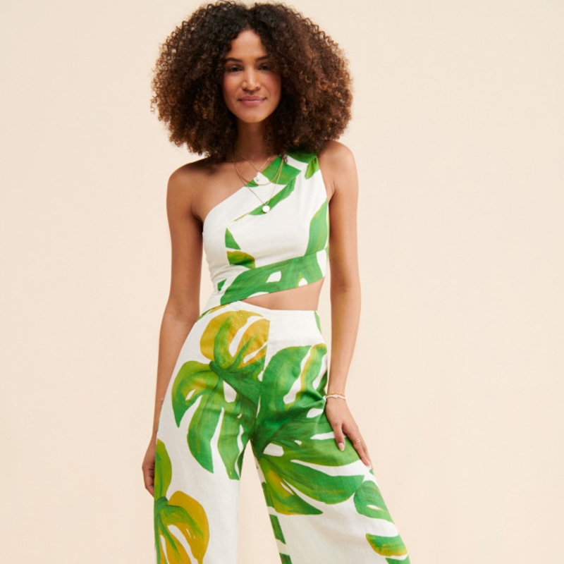 Wide Leg Monstera Jumpsuit