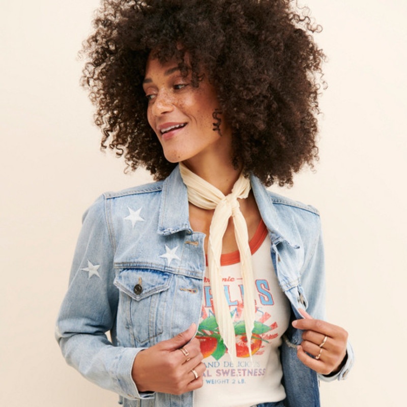 Brando Star Embroidered Trucker Jacket