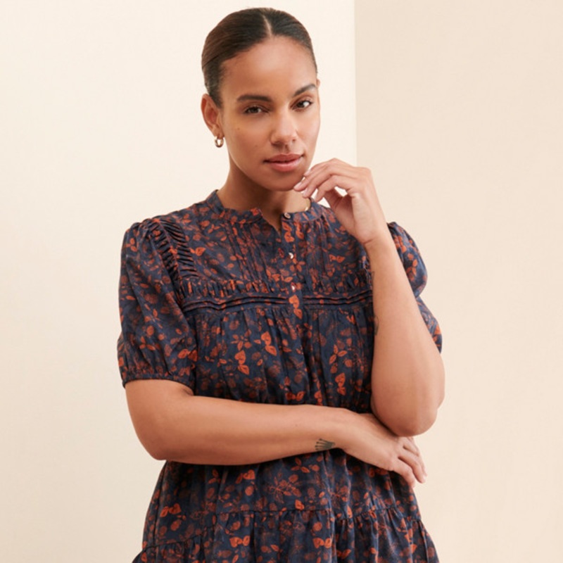 Tiered Mini Shirtdress