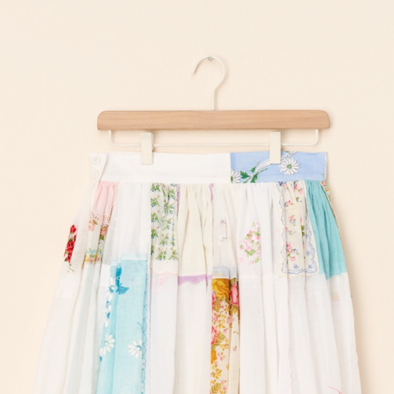 Vintage Handkerchief Buttonwaist Skirt