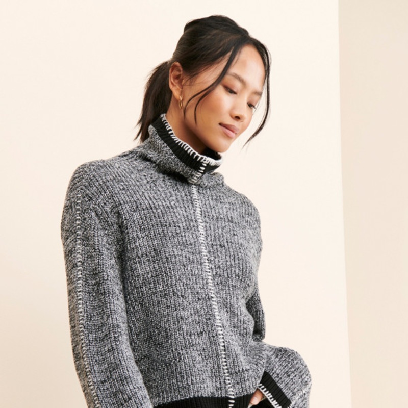 Cutout Turtleneck Sweater