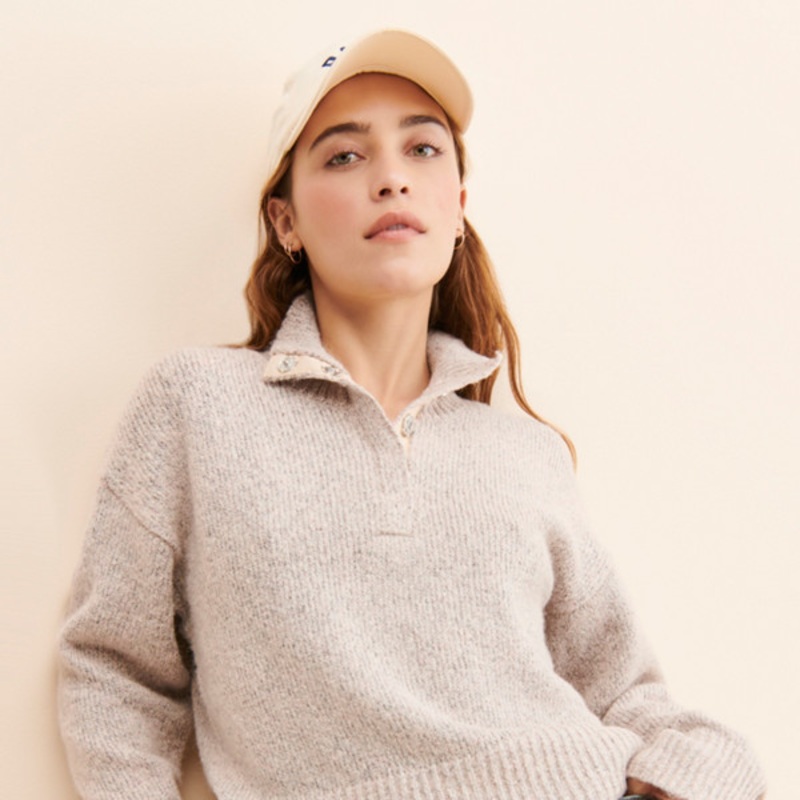 Snap Front Henley Pullover