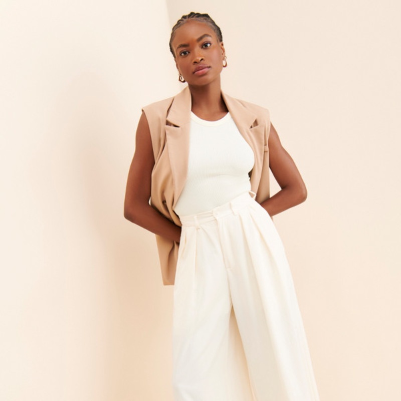 High-Rise Pleated Trousers