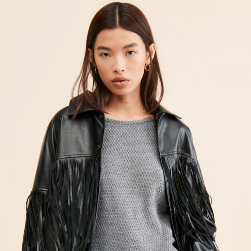 Wild West Vegan Leather Fringe Jacket
