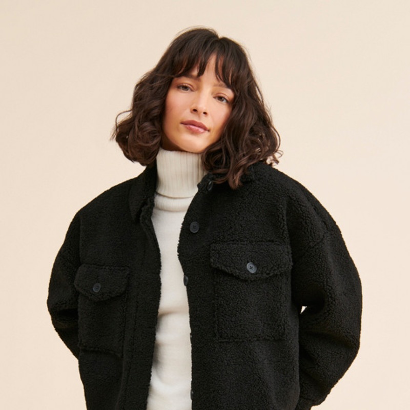 Baggy Sherpa Shirt Jacket