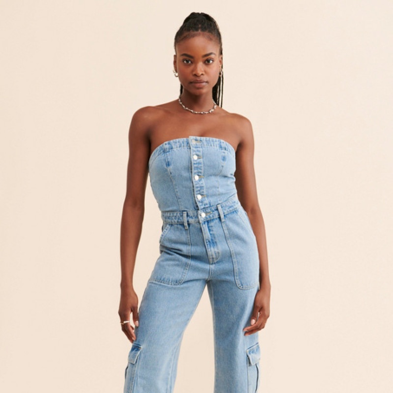 Cargo Strapless Jumpsuit