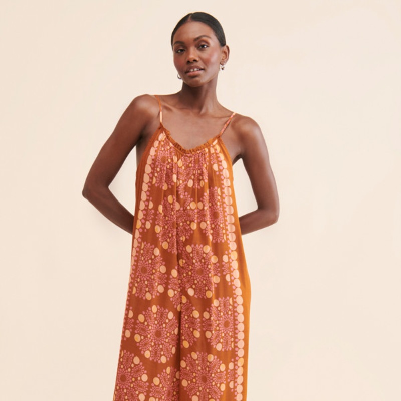 Printed Low-Back Jumpsuit