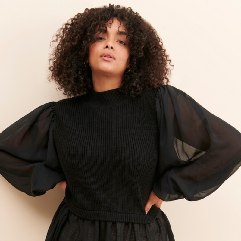 Chiffon Twofer Sweater