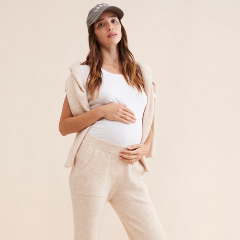 Maternity Cozy Waffle Knit Joggers