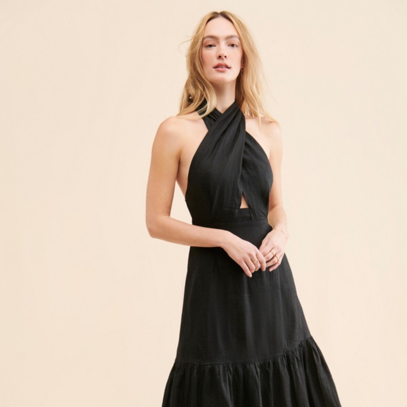 Amelie Halter Linen Dress