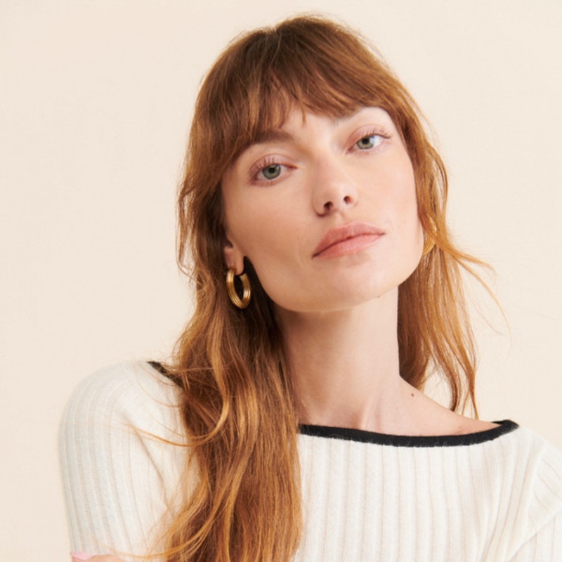 Boat Neck Ribbed Sweater