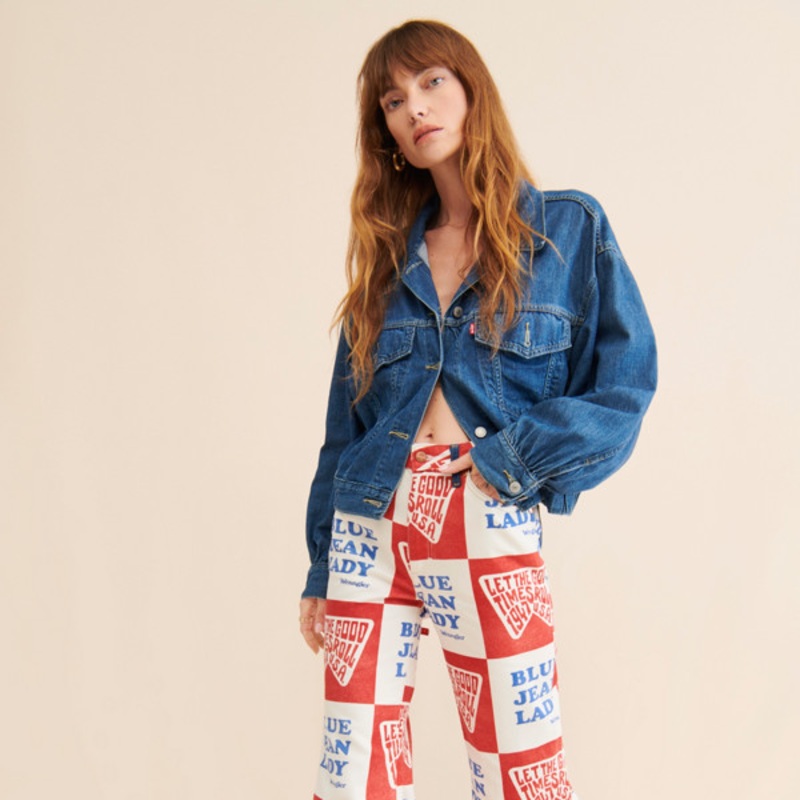 Wanderer Printed High-Rise Flare Jeans