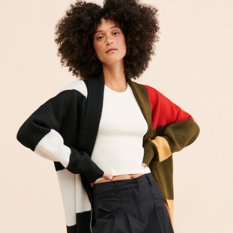 Abstract Knit Coatigan