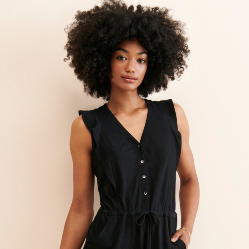 Olive Ruffled Romper