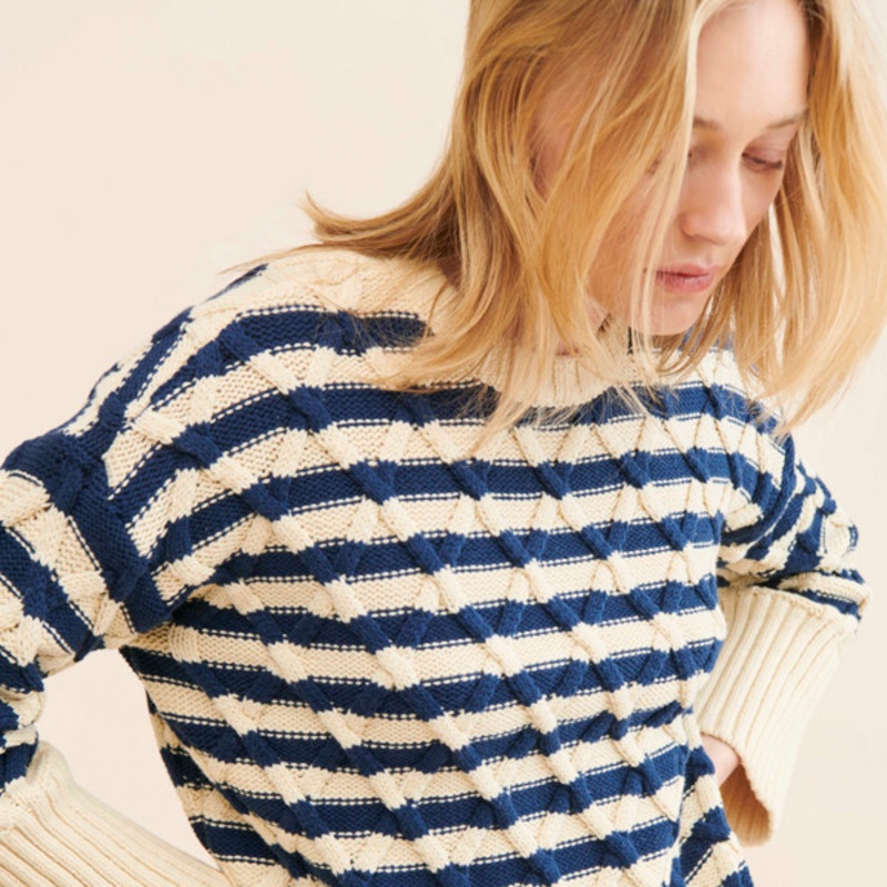 Yasmin Stripe Cable Pullover