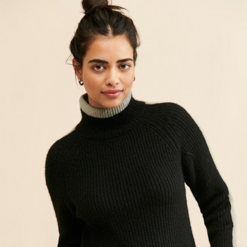 3 Tone Turtleneck Sweater