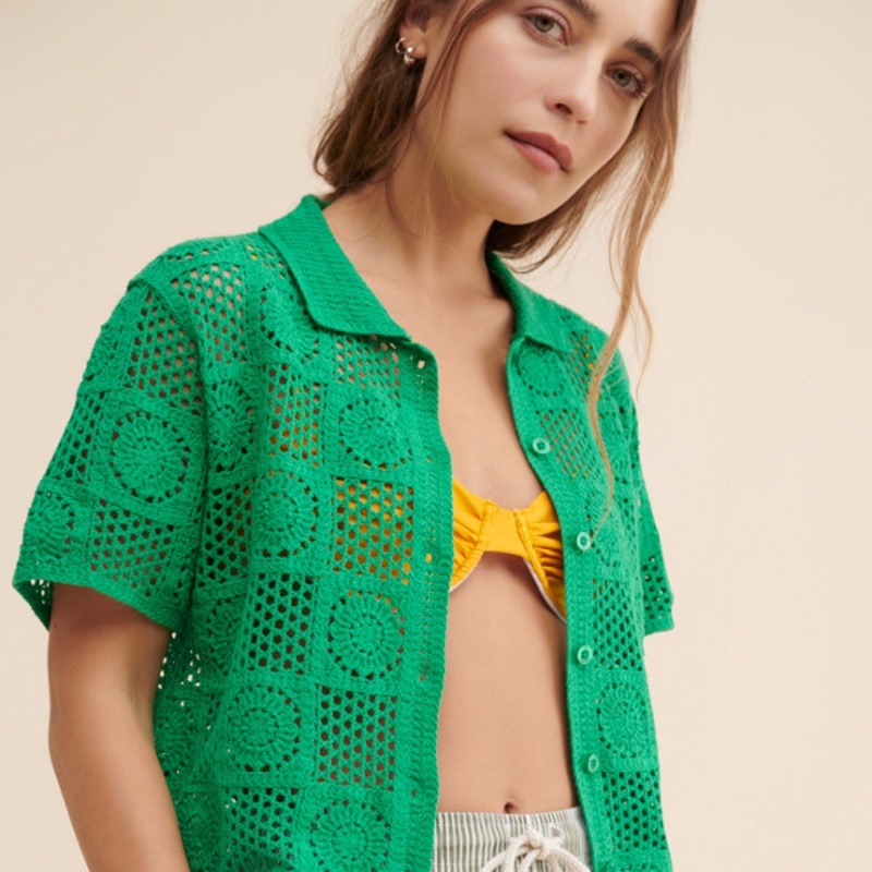 Agatha Crochet Knit Sweater