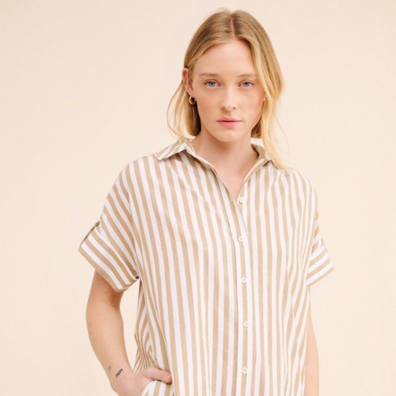 Kiera Striped Shirtdress