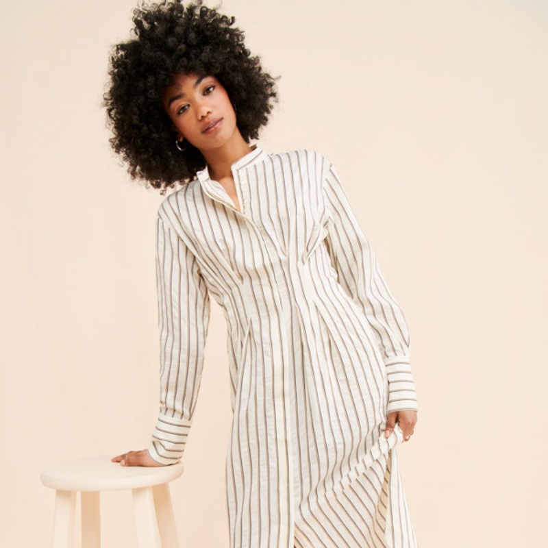 Sabosse Striped Shirtdress