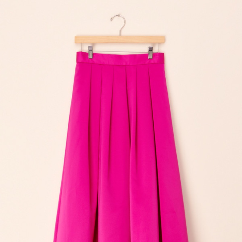 Vintage Fuchsia Pleated Skirt