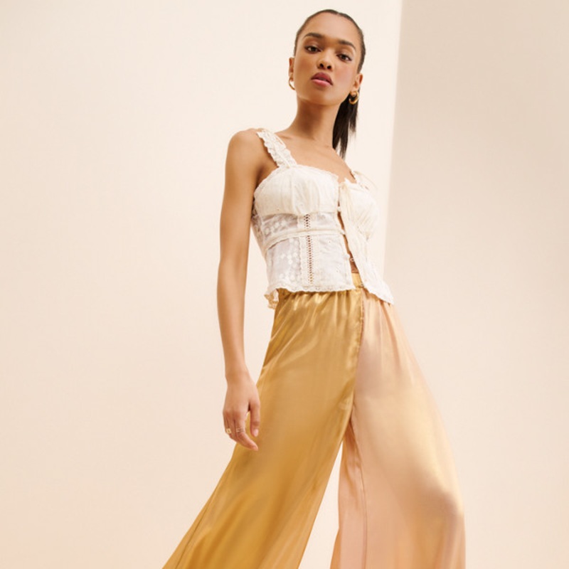 Golden Wave Cover-Up Sheer Wide Leg Pants