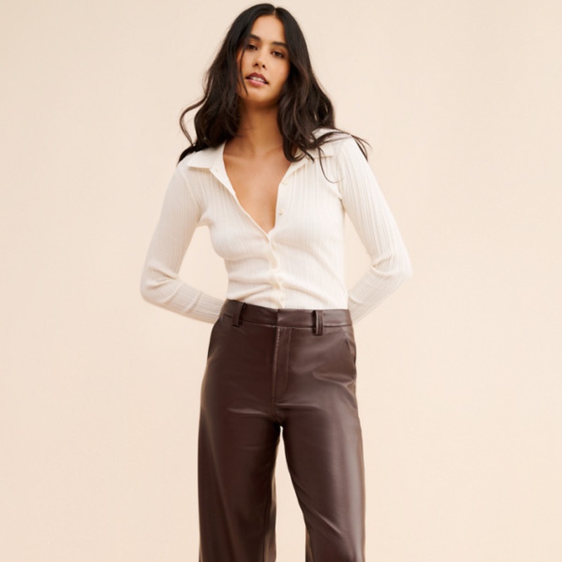 The Mia Vegan Leather Cropped Jeans