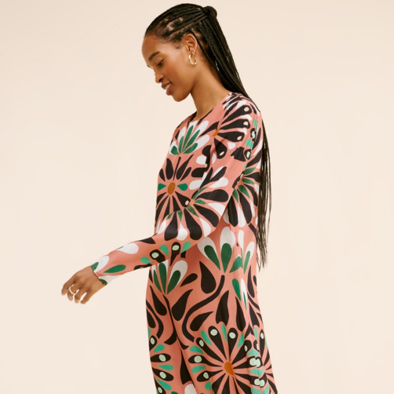Ainika Flowers Long Sleeve Maxi Dress