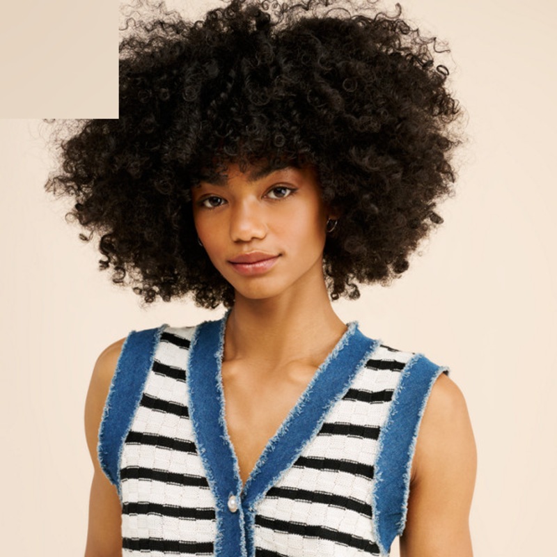 Fointelle Denim Trim Vest