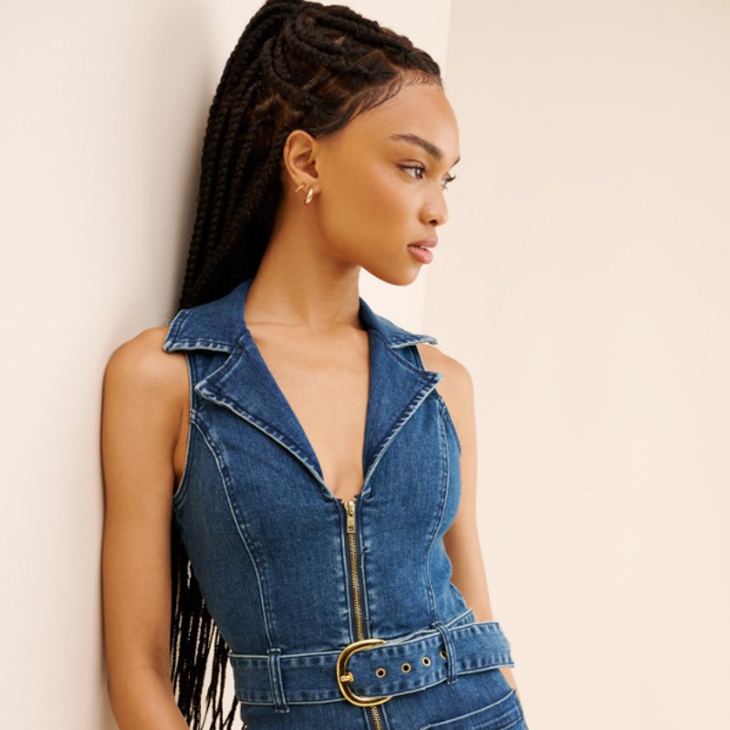 Jacksonville Denim Cropped Jumpsuit