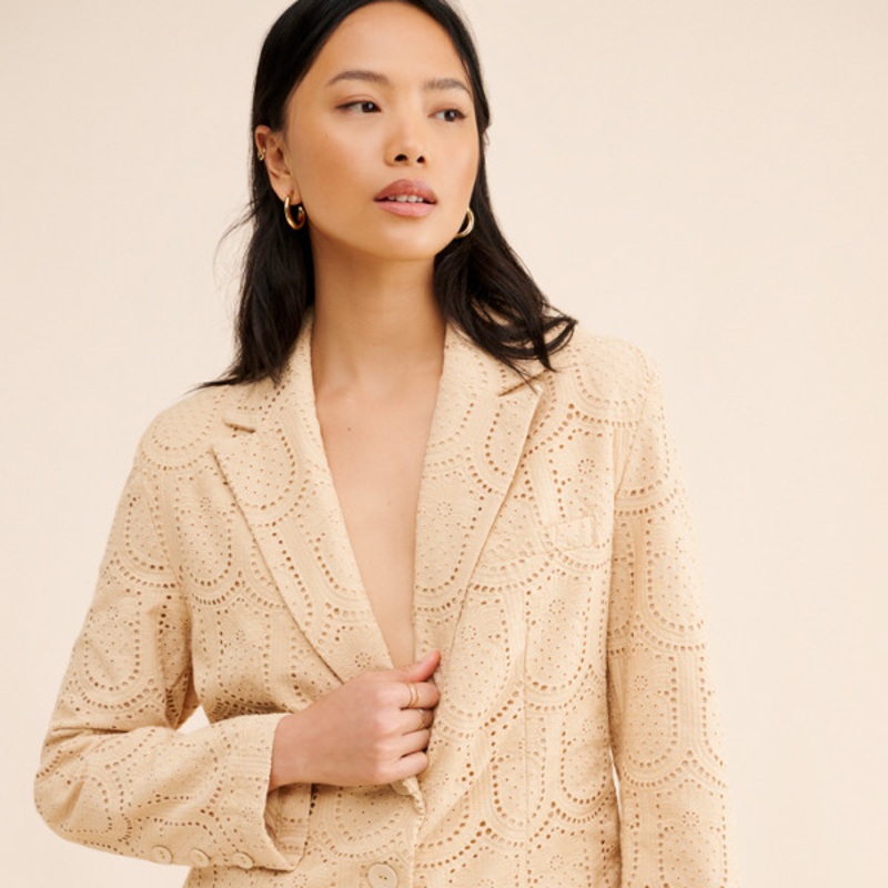 Pineapple Cotton Eyelet Romper