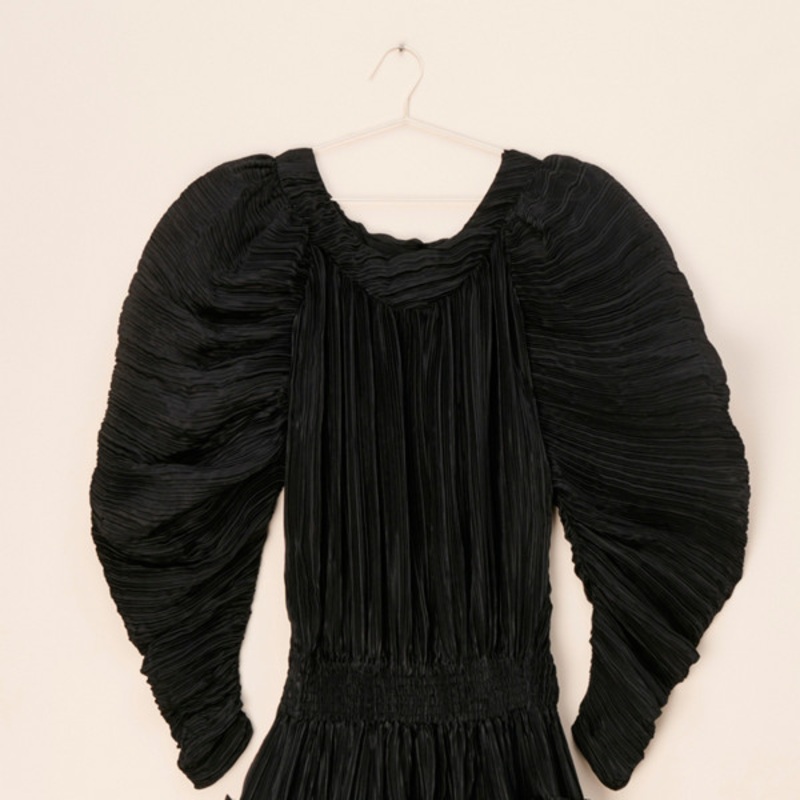 Vintage Silk Pleated Dress
