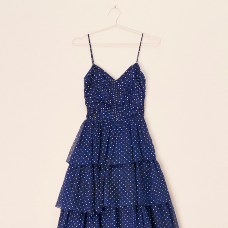 Vintage Tiered Polka Dot Dress