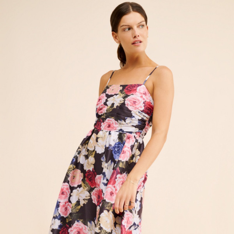 A-Line Floral Maxi Dress