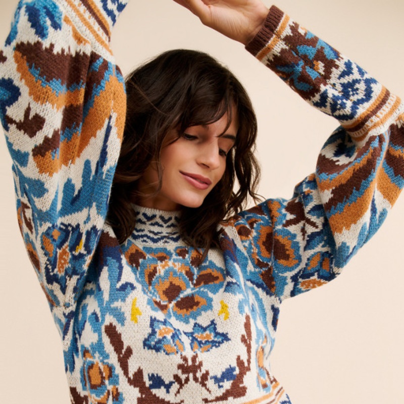 Toucan Scarf Knit Sweater