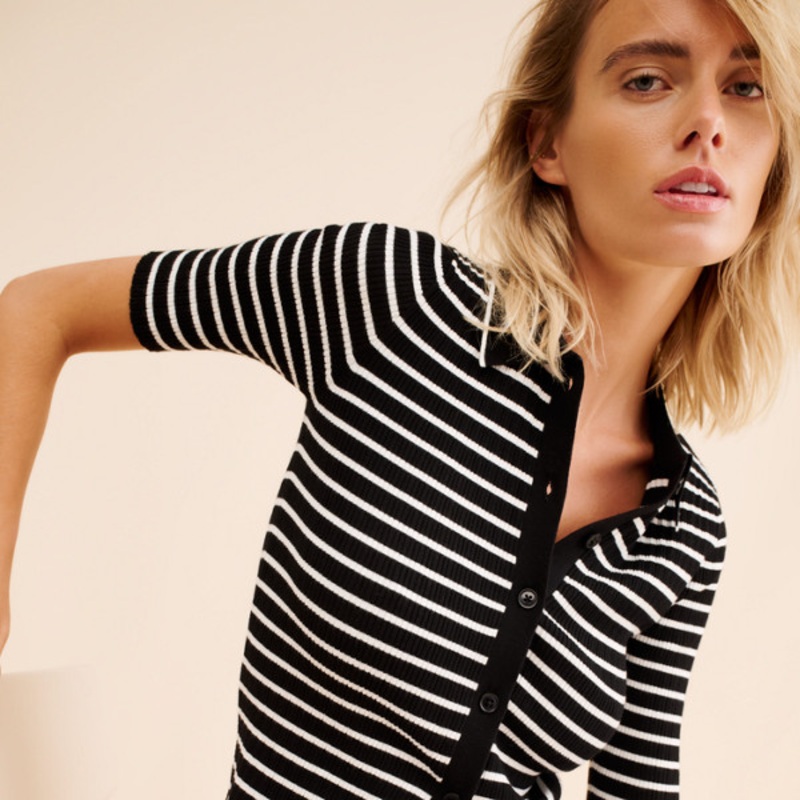 Antonia Short Sleeve Polo Tee Sweater