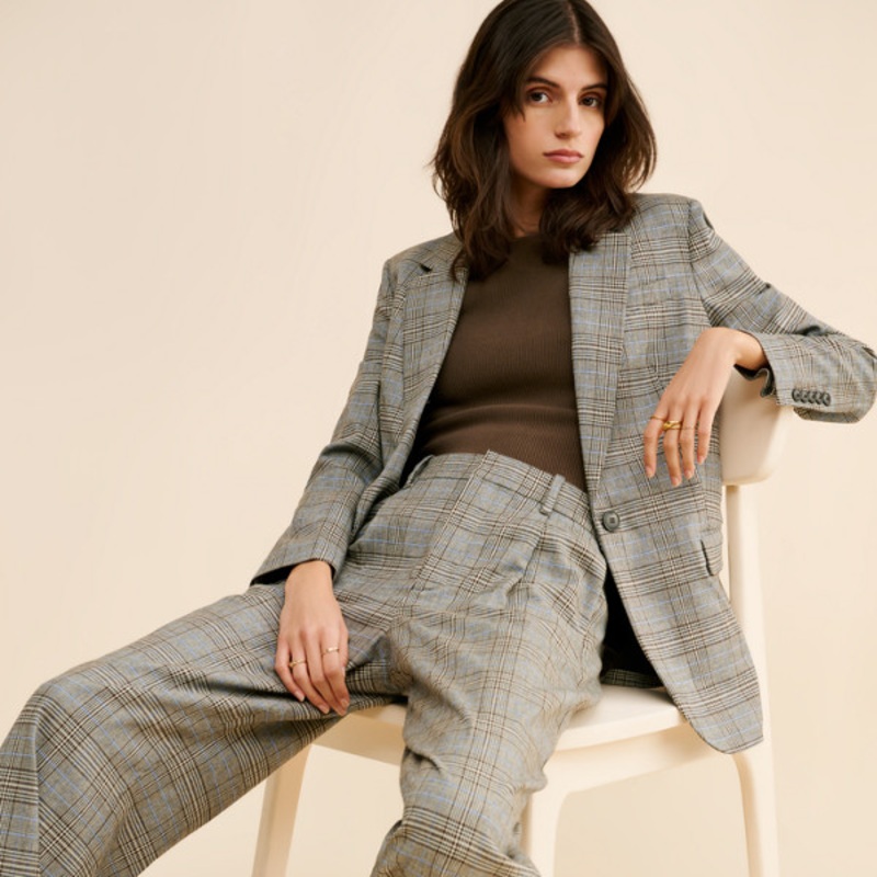 Margot Wool Blend Slouchy Straight Trousers