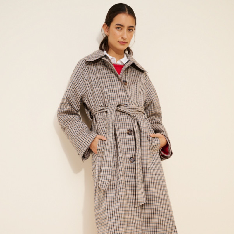Beatrix Check Showerproof Trench Coat