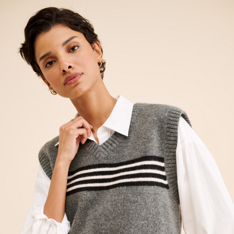 Oversized Striped Vest